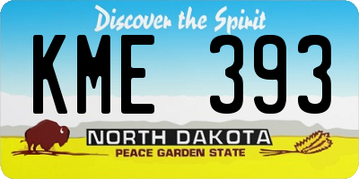 ND license plate KME393