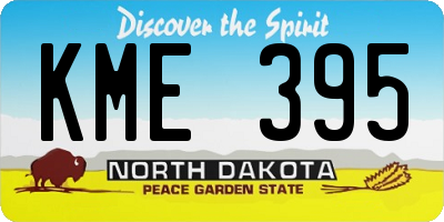 ND license plate KME395