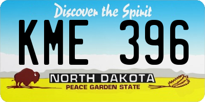 ND license plate KME396
