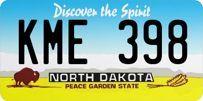 ND license plate KME398