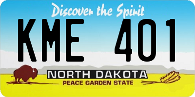 ND license plate KME401