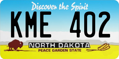 ND license plate KME402