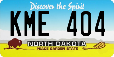 ND license plate KME404