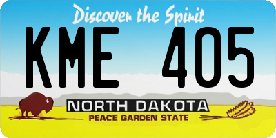 ND license plate KME405