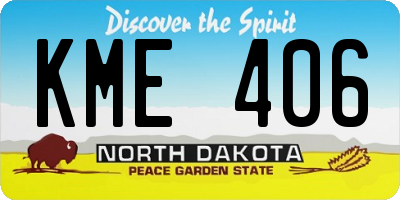 ND license plate KME406