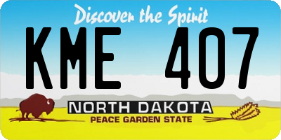 ND license plate KME407