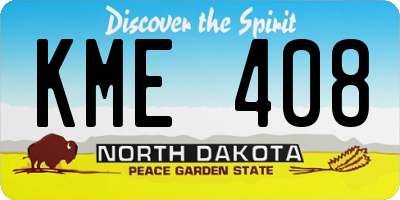 ND license plate KME408