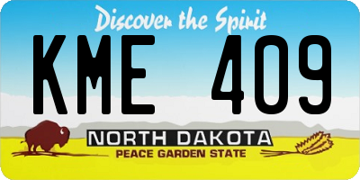 ND license plate KME409