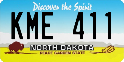 ND license plate KME411