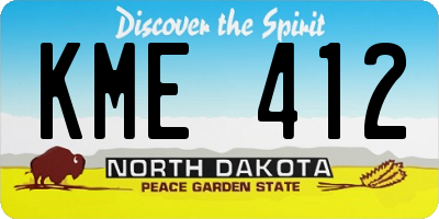 ND license plate KME412