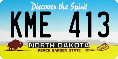 ND license plate KME413