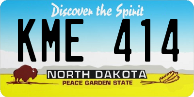 ND license plate KME414