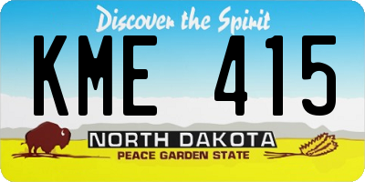 ND license plate KME415
