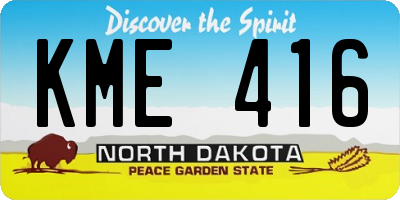 ND license plate KME416