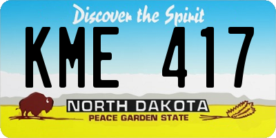 ND license plate KME417