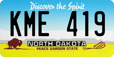 ND license plate KME419