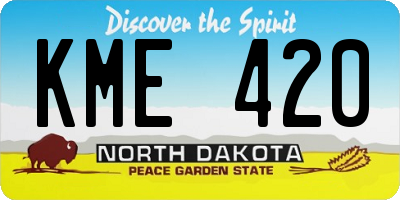 ND license plate KME420