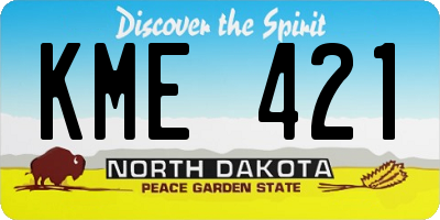 ND license plate KME421