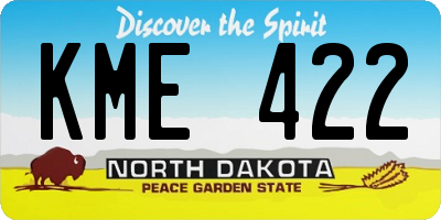 ND license plate KME422
