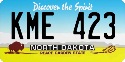 ND license plate KME423