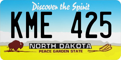 ND license plate KME425