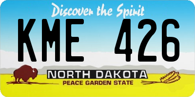 ND license plate KME426