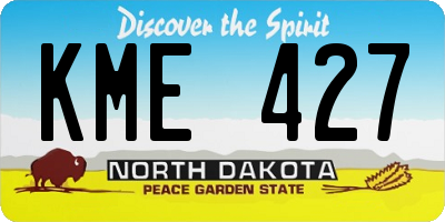 ND license plate KME427