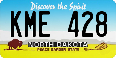 ND license plate KME428