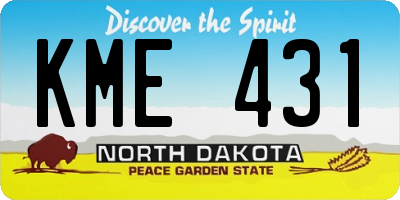 ND license plate KME431