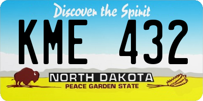 ND license plate KME432