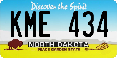 ND license plate KME434