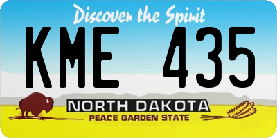 ND license plate KME435