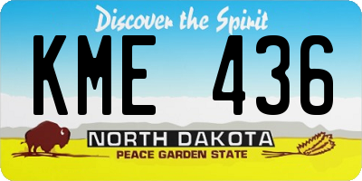 ND license plate KME436