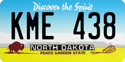 ND license plate KME438