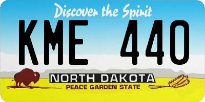 ND license plate KME440