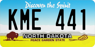 ND license plate KME441