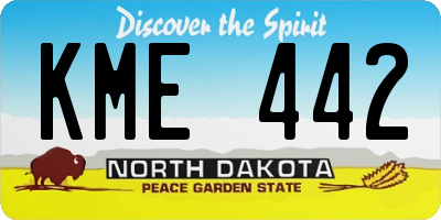 ND license plate KME442