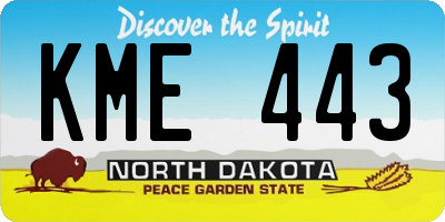 ND license plate KME443