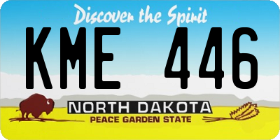 ND license plate KME446