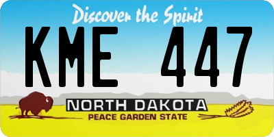 ND license plate KME447