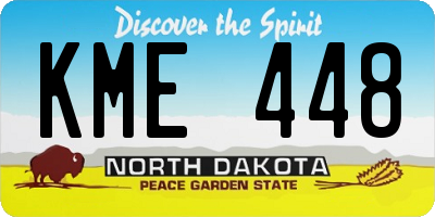 ND license plate KME448