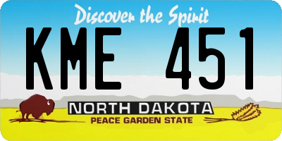 ND license plate KME451