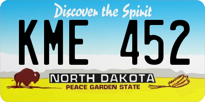 ND license plate KME452