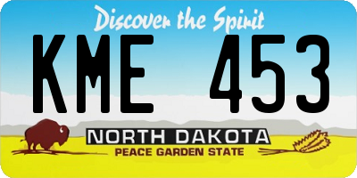 ND license plate KME453