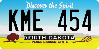 ND license plate KME454