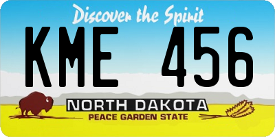 ND license plate KME456