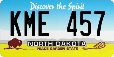 ND license plate KME457