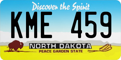 ND license plate KME459