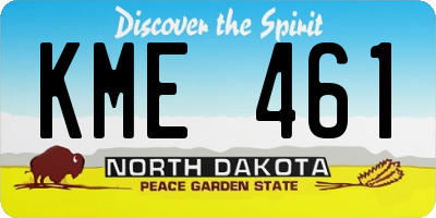 ND license plate KME461
