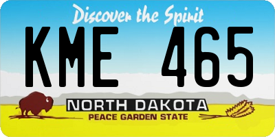 ND license plate KME465